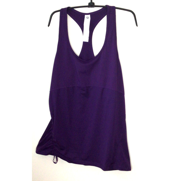 Fabletics Purple Racer Back Ruched Side Tank NWOT Size XL - Picture 1 of 5